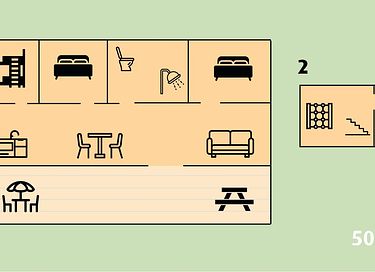 Tente de glamping pour 8 personnes avec cabine de couchage - 13