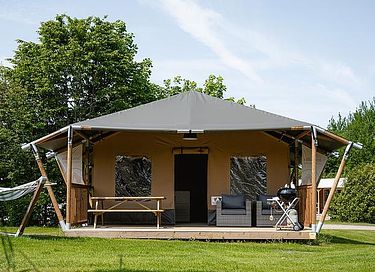 Glamping tent on the beach near Venice