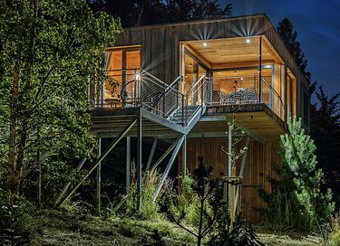 6-persoons boomhut met terras in Duitsland