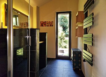 Houten natuurhuis met open haard in Duitsland - 11