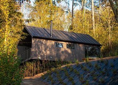 Boshuisje met sauna op een heuvel in Durbuy