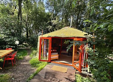 Yourte colorée dans un camping écologique à Groningue - 4