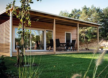 Knus Tiny House op een bosrijk vakantiepark