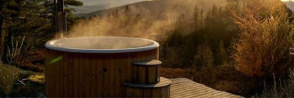 private hot tub on the terrace of a holiday home