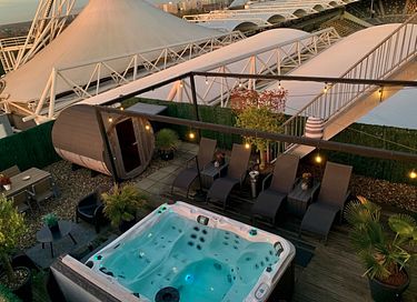 Wellness penthouse in a soccer stadium
