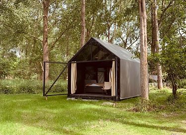 Glashaus in der Wildnis von Flevoland