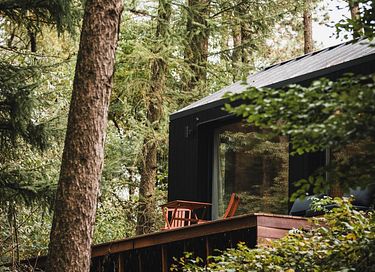 Romantische cabin aan een bosrand