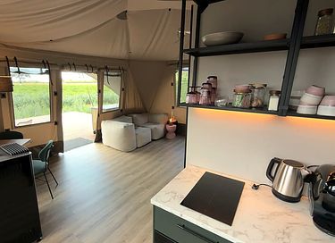 Romantische glamping lodge met privé hottub - 11