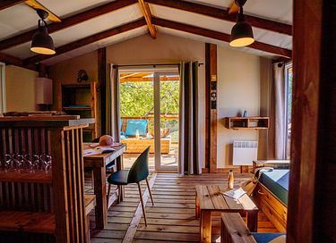 Houten lodge met privé hottub - 6