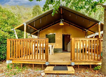 Luxury family tent in the mountains
