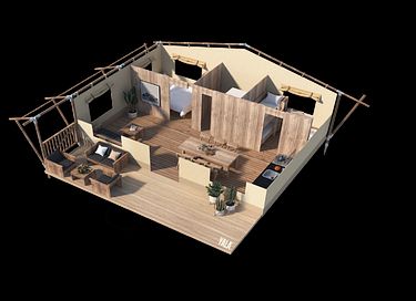 Tente Glamping avec salle de bain privée en France - 9
