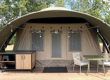 Romantische glamping lodge met privé hottub - 5