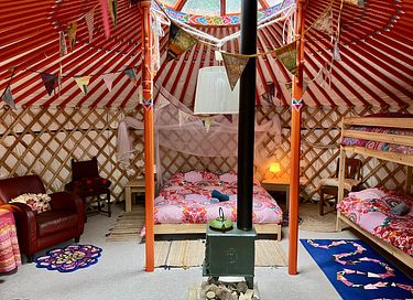 Yourte colorée dans un camping écologique à Groningue - 5