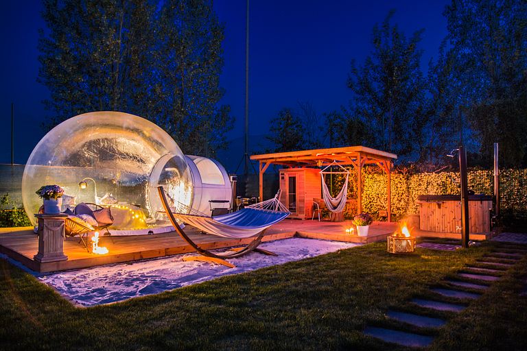 Romantische bubble tent met privé wellness - 1