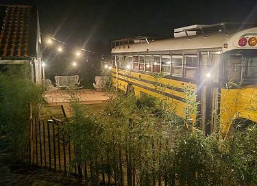 Spending the night in an American school bus - 12
