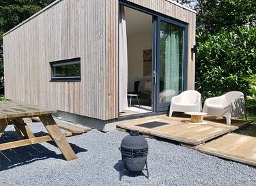 Tiny house at water sports park in Friesland