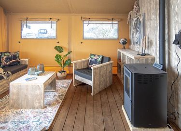6 person safari tent at a marina - 6