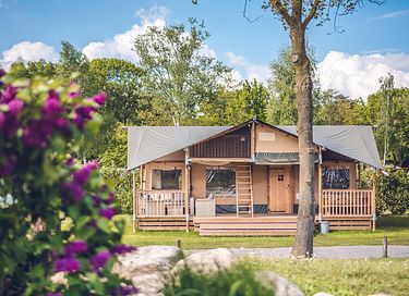 Glamping tent for 8 people with sleeping cabin