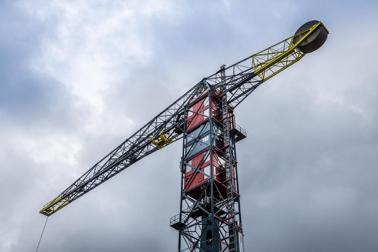 Spending the night in a harbor crane