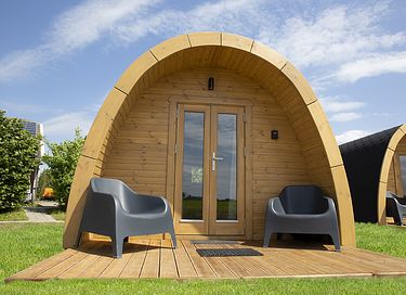 Gemütliches Camping Pod auf einem Bauernhof-Campingplatz