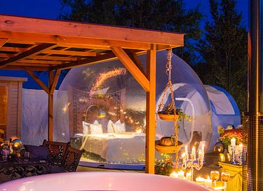 Romantische bubble tent met privé wellness - 27