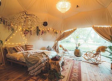 Prive glamping dome met hottub in natuur - 6