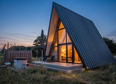 L'unique lodge à ossature en A avec bien-être privé