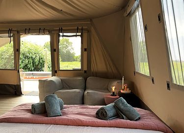 Romantische glamping lodge met privé hottub - 6