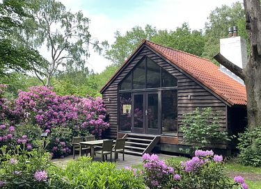 Romantic forest cottage with fireplace