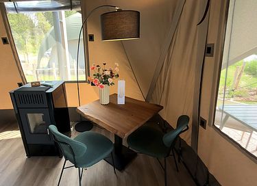 Romantische glamping lodge met privé hottub - 9
