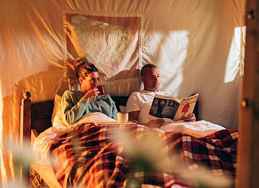 Tent cabin with private shower and hot tub - 14