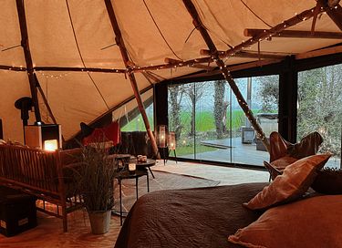 Romantische glamping tent met een hottub - 8