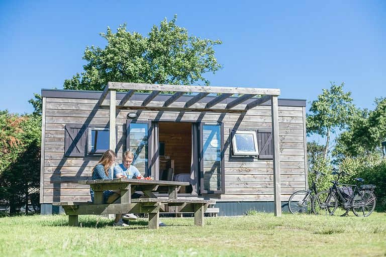 Knusse, houten cabin in de duinen - 1