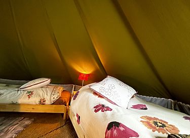 Belltent tussen de bomen vlakbij Groningen - 8