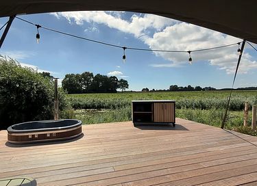 Romantische glamping lodge met privé hottub - 23