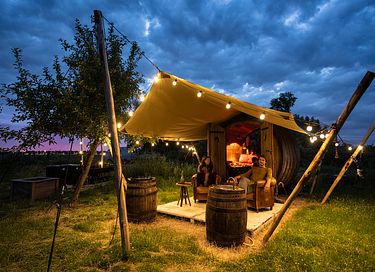 Sleeping in a romantic wine barrel - 1