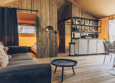 Glamping-hytte med privat spabad - 6