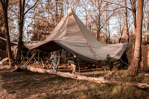 Klassieke safaritent op Nederlandse camping - 4