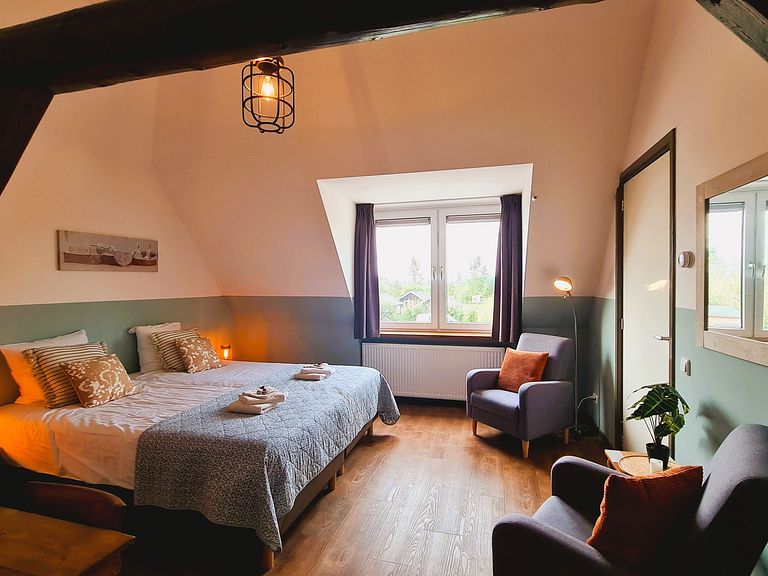 Chambre confortable avec salle de bain privée et vue - 1