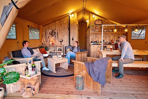6 person safari tent at a marina - 2