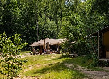 Luxe glampingtent in het bos met buitenbad - 36