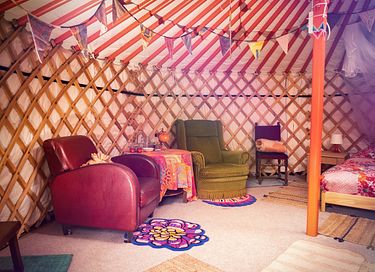 Yourte colorée dans un camping écologique à Groningue - 6