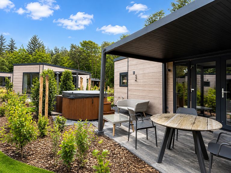Modern lodge with a private hot tub in Drenthe - 1