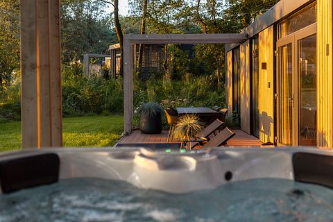 Lodge with an outdoor hot tub and a view - 3