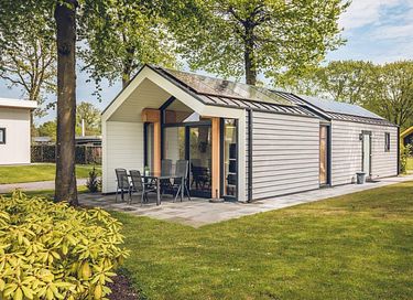 Groen vakantiehuisje op park in Gelderland