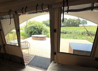 Romantische glamping lodge met privé hottub - 19