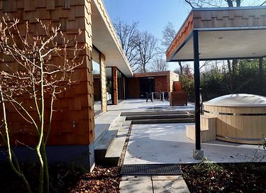 Modern wooden design villa with hot tub - 5