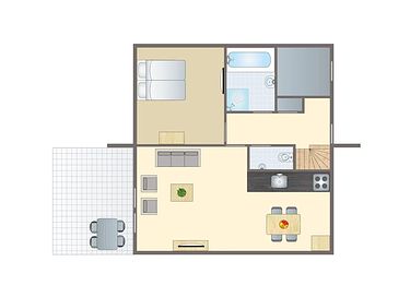 Freistehender 4-Personen-Bungalow mit Sauna - 12