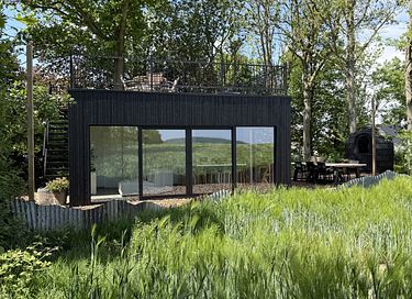 tiny house avec sauna dans les bois