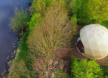 Night in a unique waterfront Dome